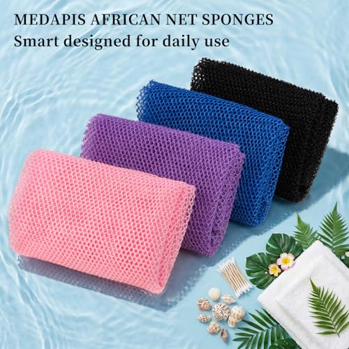 Medapis African Exfoliating Net Sponge - Long Body Scrubber Washcloth