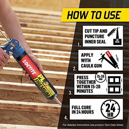 Loctite PL Premium Polyurethane Construction Adhesive, 10 oz - 12 Pack