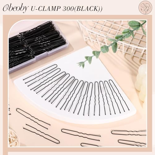 U Shaped Hair Pins 300 PCS Black Bobby Pins with Storage Box