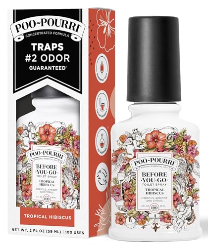 Poo-Pourri Tropical Hibiscus Toilet Spray - 2 Fl Oz, Odor Eliminator