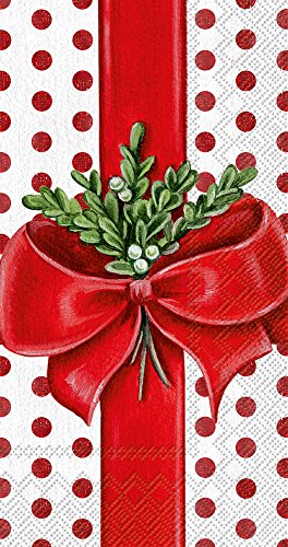 IHR Ideal Home Range Disposable 3-Ply Paper Napkins & Guest Hand Towels, A Present for You Design, 16-Count