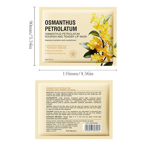 MIESCHER Osmanthus Nourishing Lip Mask 10-Pack Hydrating Collagen Gel Pads