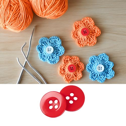 80PCS 5/8 Inch Red Sewing Buttons Kit for Crafts & DIY Projects