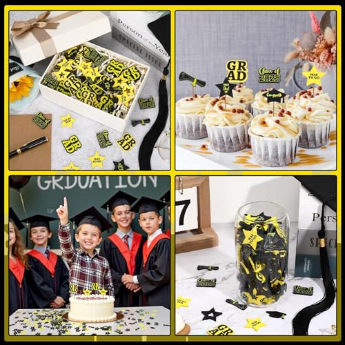 DECYOOL 200 Pcs Wood Graduation Party Table Confetti & Vase Fillers