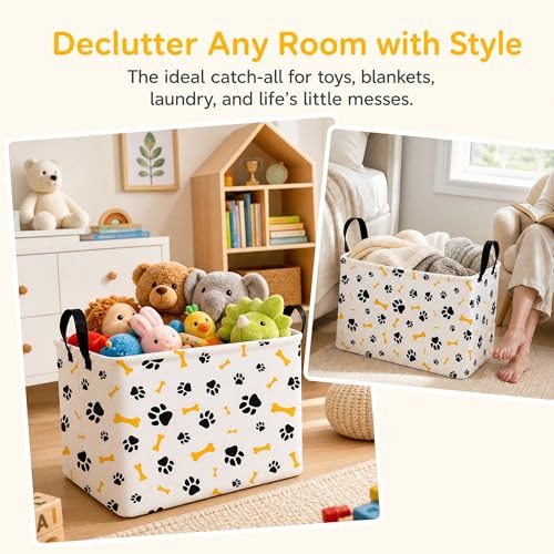Large Dog Toy Storage Basket - Collapsible Organizer Bin