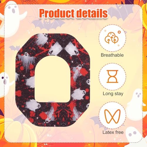 25pcs Adhesive Patches for Omnipod 5, Non-Woven Fabric Waterproof Breathable Overpatches Bandages Halloween Style Design Sensor Covers Compatible with Omnipod 5