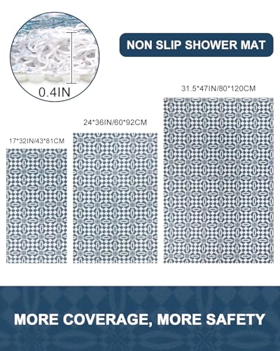 Non-Slip Bathtub Mat with Loofah Texture for Comfort & Safety
