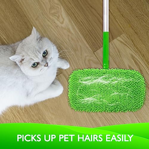 Yicotira Reusable Microfiber Mop Pads for Swiffer Sweeper, 4 Pack Green