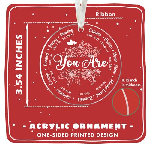 Christian Christmas Ornament for Women - Inspirational Acrylic Decoration
