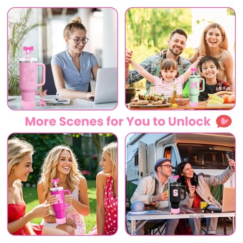 6PCS Pink Stanley Cup Accessories Set for 30oz & 40oz Tumblers - Pink Style A