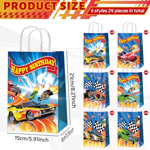 Party Greeting 12PCS Race Car Party Favor Bags - Hot Car Birthday Goodie Bags