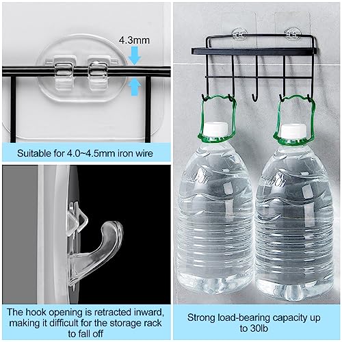 Vivinin 15 Pack Shower Caddy Adhesive Hooks - No Drilling, Waterproof & Strong