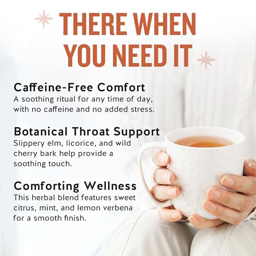 Celestial Seasonings Throat Soother Herbal Tea 16 Bags - Caffeine-Free, Soothing Citrus & Mint Flavor (Variation: Throat Soother / 16 Count)