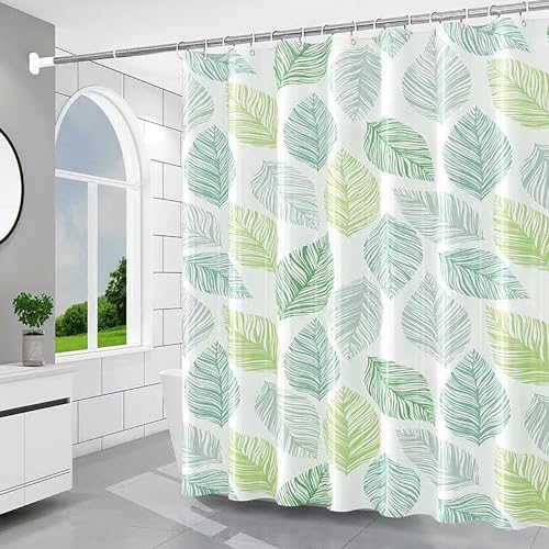 TIKABC Banana Leaves Shower Curtain Liner, Waterproof PEVA, 72x72 Inch