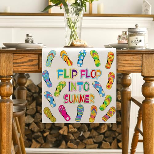 Summer Table Runner 72 Inches Long Hawaiian Beach Tropical Dining Decor