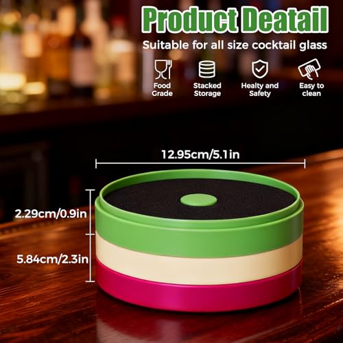 3-Tier Margarita Salt Rimmer Set with Sponges - Easy-Clean Bar Tool