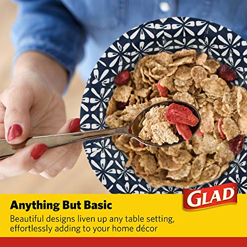 Glad 16 Oz Blue Mosaic Disposable Paper Bowls - 50 Count