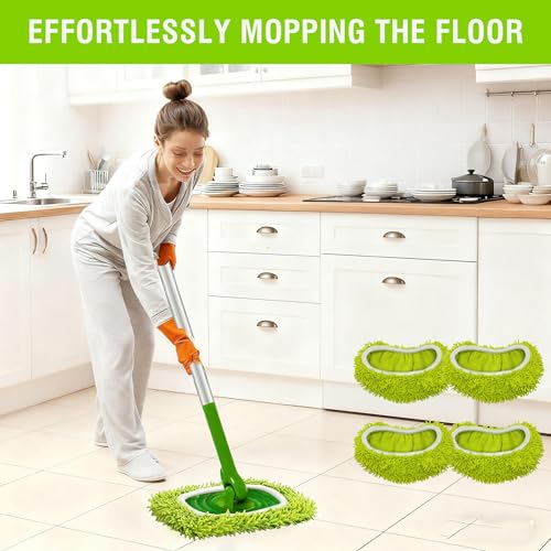 Wooyee Reusable Microfiber Mop Pads for Swiffer Sweeper (4 Pack)