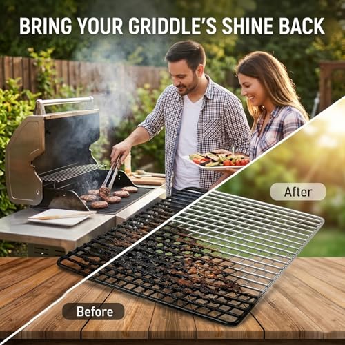 BlueRaying 25-Pack Grill Cleaning Screens, 4x5.5 inch Griddle Scrubbing Pads