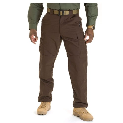 5.11 Tactical Men's Lightweight TDU Ripstop Work Pants, Adjustable, Teflon Finish, Brown, Medium/Short, Style 74003