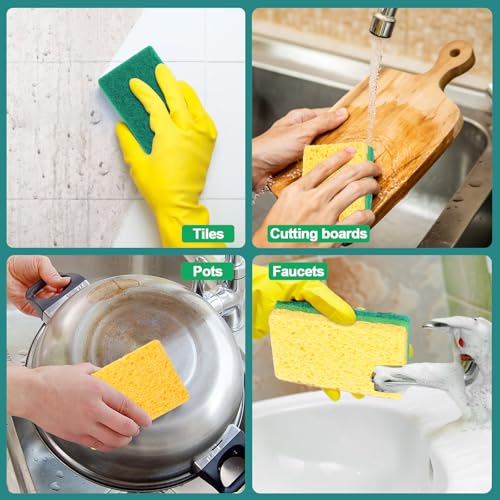 12 Pack Non-Scratch Kitchen Cleaning Sponges for Dishes