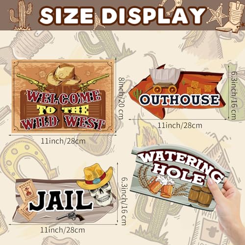 20 Western Party Decorations - Cowboy Theme Signs for Birthday