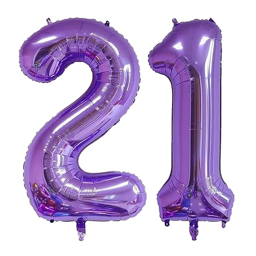 40 Inch Number 21 Foil Balloons Celebration Decorations for Happy