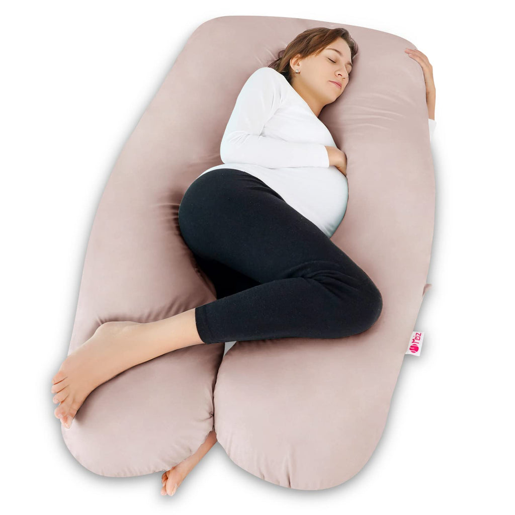 Meiz Cooling Pregnancy Pillow - U Shaped Maternity Body Pillow with Jersey Cover for Comfort
