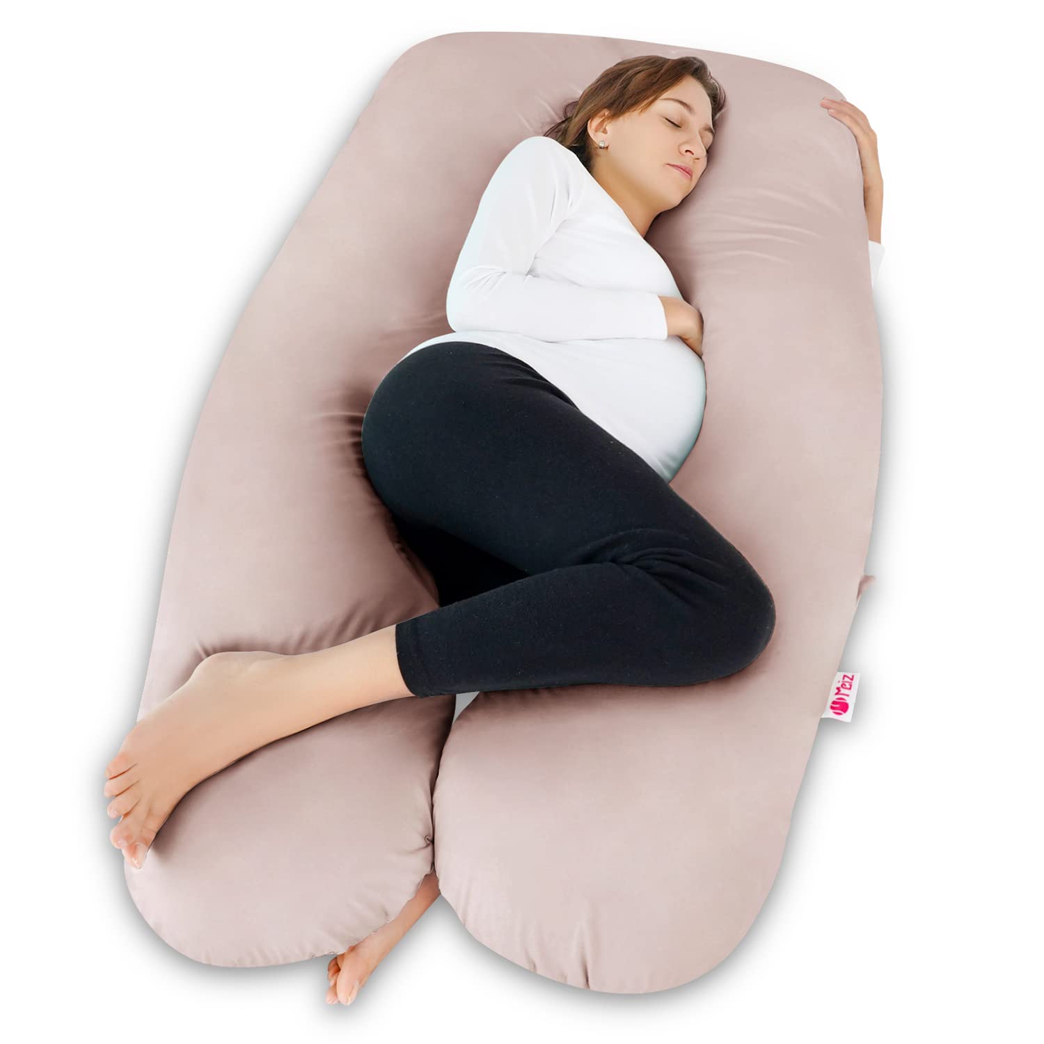 Meiz Cooling Pregnancy Pillow - U Shaped Maternity Body Pillow with Jersey Cover for Comfort