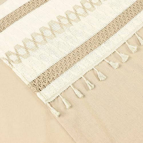 FRAMICS Linen Cafe Curtains - 26" x 36" Boho Farmhouse Tier Curtains, 2 Panels