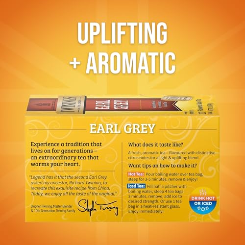Twinings Earl Grey Black Tea Bags - Caffeinated, 20 Count (6 Pack)