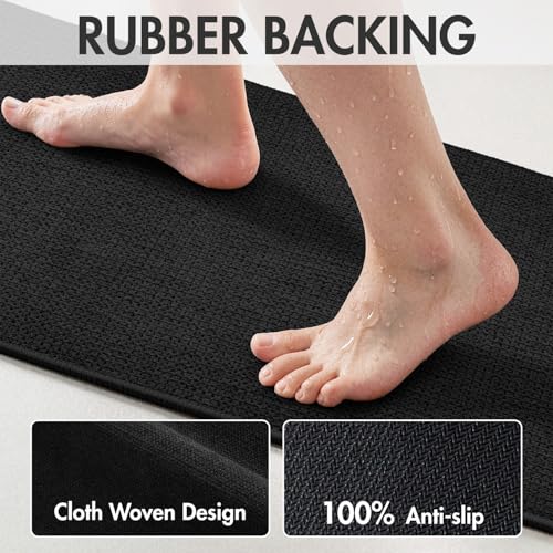 MIULEE Thin Bathroom Rugs Set of 2, 17x35 Inch Non-Slip Mats
