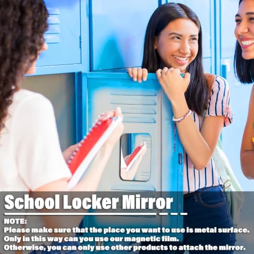Magnetic Locker Mirror 5x7 Inches - Frameless Glass for School & Home - Variation 1