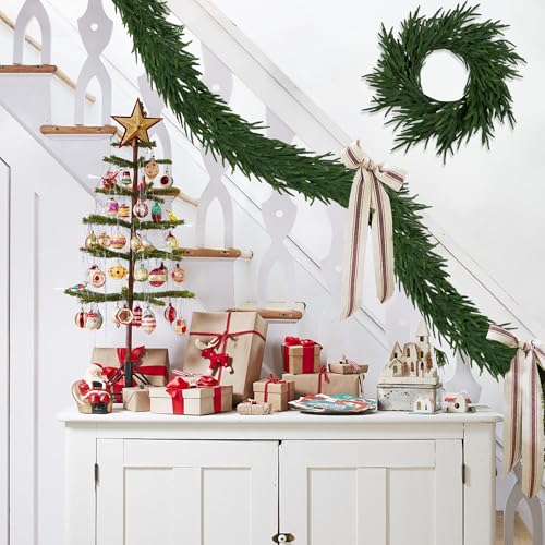 16 FT Realistic Christmas Garland Pine Garland Artificial Greenery for Indoor Outdoor Decor