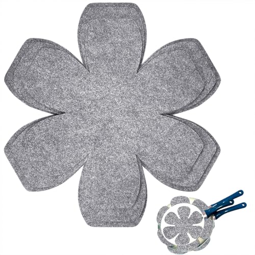 Pot and Pan Protectors Set - 6 Thick Felt Dividers in 3 Sizes
