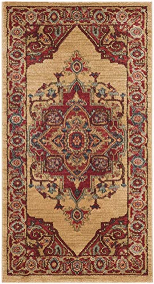 SAFAVIEH Mahal Collection Accent Rug - 2'2" x 4', Red & Natural, Traditional Oriental Design, Non-Shedding & Easy Care, Ideal for High Traffic Areas in Entryway, Living Room, Bedroom (MAH698A)