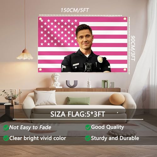 3x5 Ft Pink American Flag Tapestry with Brass Grommets
