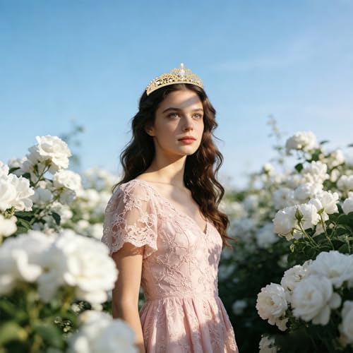 Princess Tiara Crown for Women & Girls Shiny Rhinestone Hair Accessory