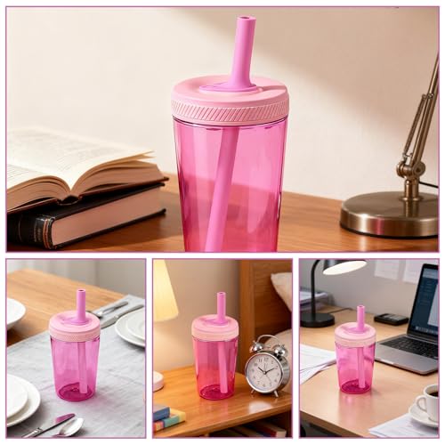 4 PCS Replacement Bite Valve for Zak Designs Kelso 15 oz, Silicone Cup Replacement Parts Reusable Straw for Zak Kids Straw Cups Accessories, Pink