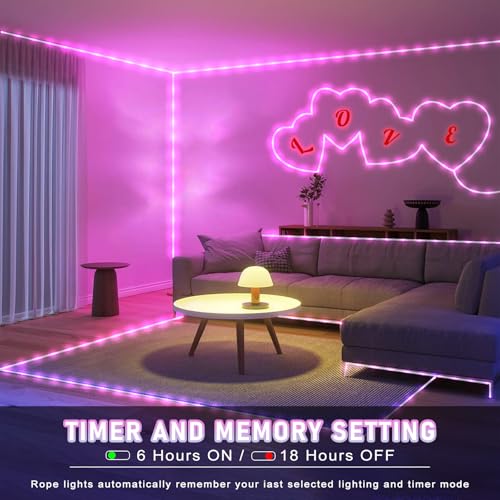 Pink 100FT 300 LED Rope Lights for Outdoor Indoor Decor - Connectable Waterproof