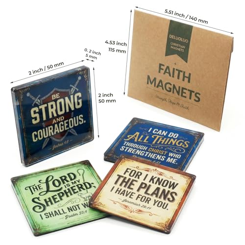 Christian Acrylic Fridge Magnets Set - Inspirational Bible Verses