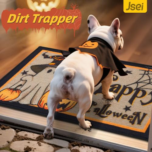 Happy Halloween Door Mat 17"x30" with Cute Ghost Design
