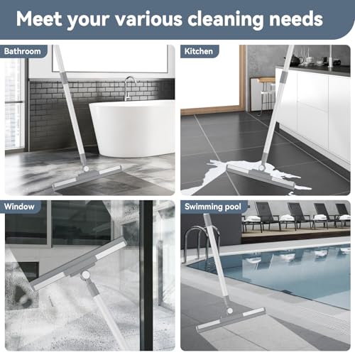Nodirz 52" Floor Squeegee with 180° Rotating Head - White