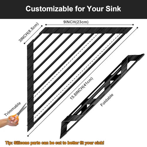 Triangular Sink Rack - Foldable, Heat-Resistant Dish Drying Mat