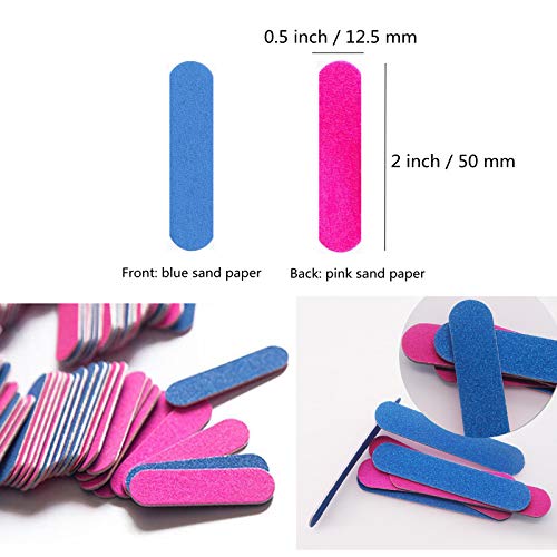Transun Moo Mini Nail Files Bulk 100 Pack - 2 Inch Disposable Emery Boards for Manicure and Pedicure