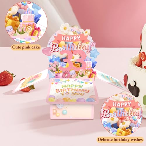 3D Birthday Gift Box Card for 33rd Birthday Celebrations