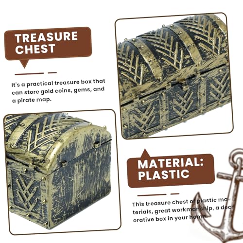 10 Pcs Mini Pirate Treasure Chests - Vintage Style Plastic Party Favors
