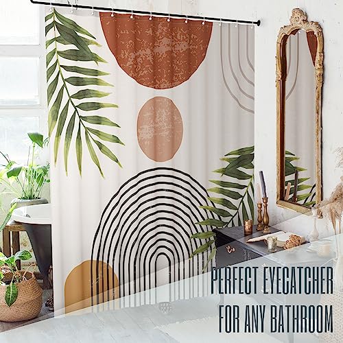 KIBAGA Mid-Century Boho Shower Curtain 72x84 - Stylish Bath Decor
