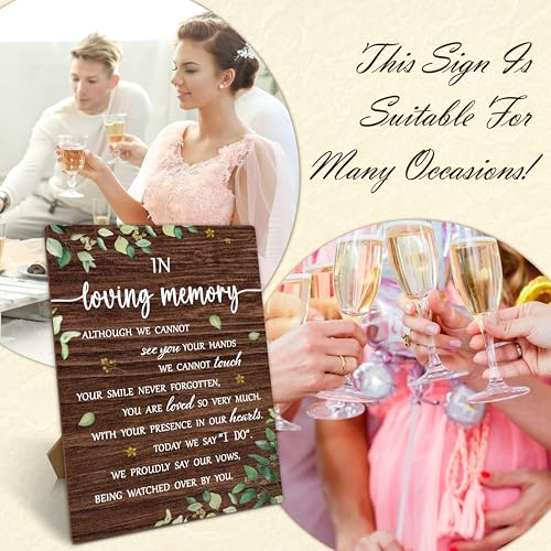 In Loving Memory Wedding Sign with Stand - 8x10 Wooden Memorial Decor