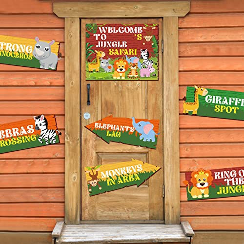 20-Piece Jungle Safari Party Sign Set - Directional Decorations